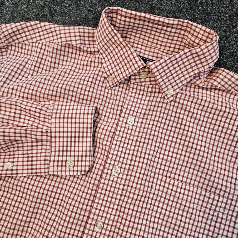 Vineyard Vines Classic Fit‎ Murray Long Sleeve Button Down Red Gingham Large